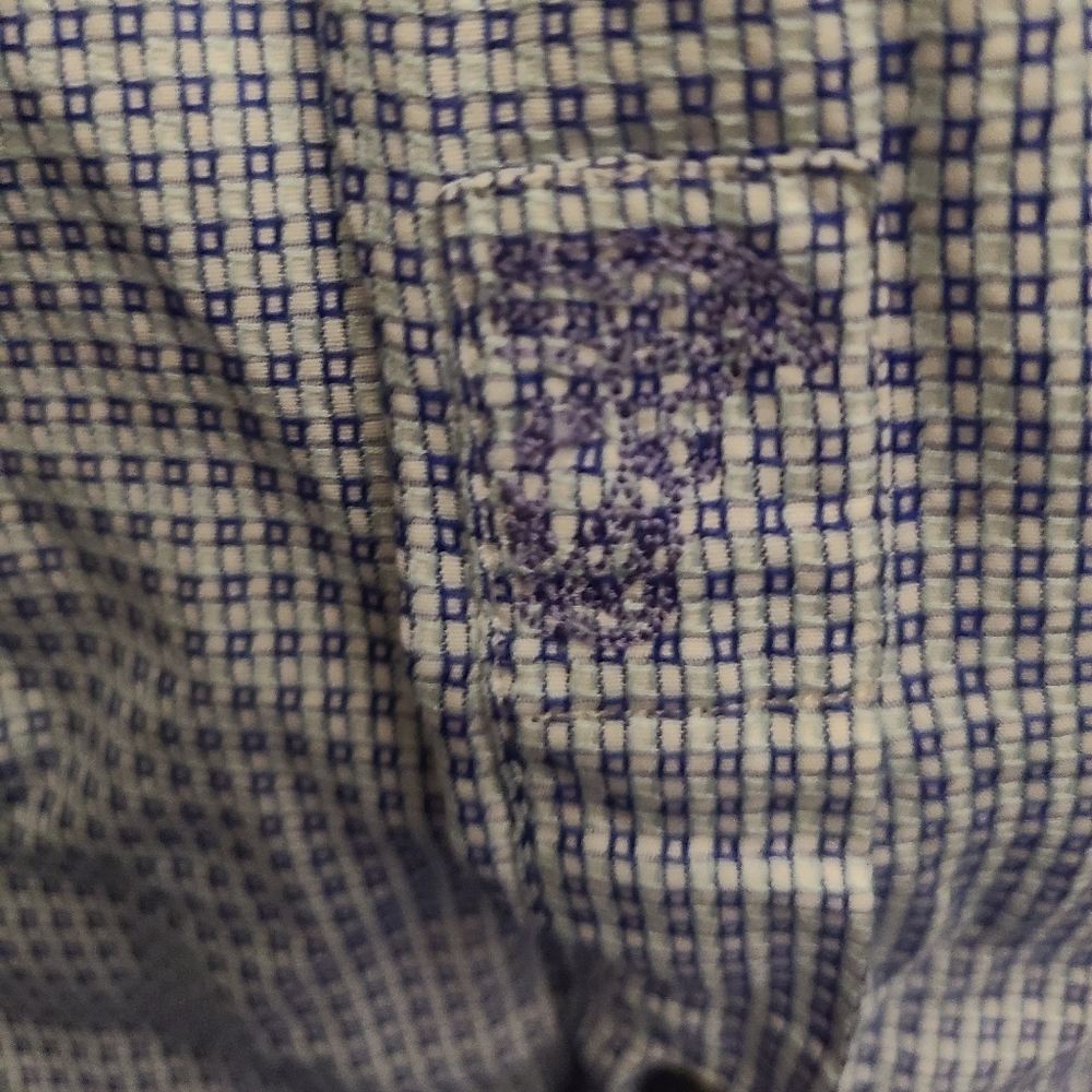 Versace men's long sleeve shirt blue /white 17 - Picture 5 of 5